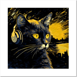 Cool Music lover cat Posters and Art
